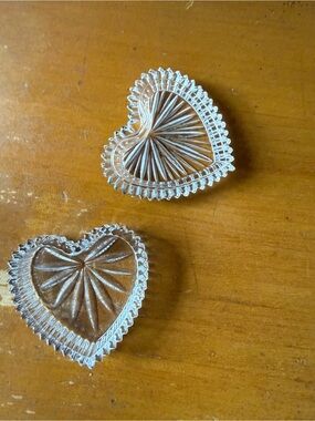 Vintage Gorham Heart-Shaped Crystal Trinket Box with Lid